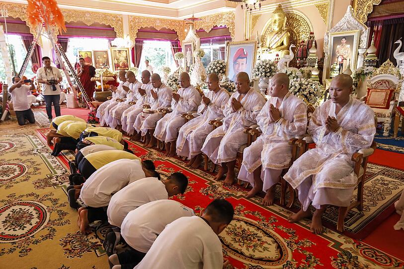 Gerettete Buben beteten in Tempel für langes Leben