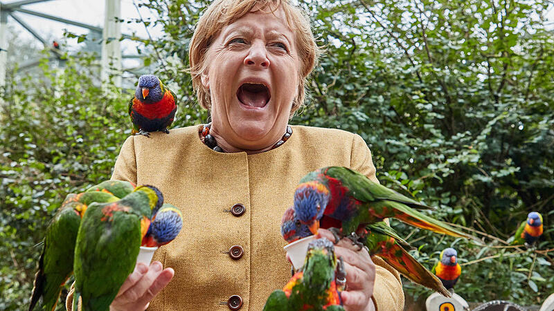 Bundeskanzlerin Angela Merkel besucht den Vogelpark Marlow