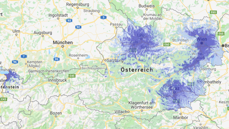 DAB+ Netzabdeckung in Österreich