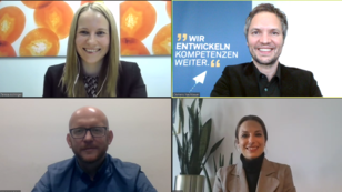Virtuelle Übergabe v.l.: Teresa Aichinger, Clemens Nachbauer, Werner Ruhmer, Verena Hanisch