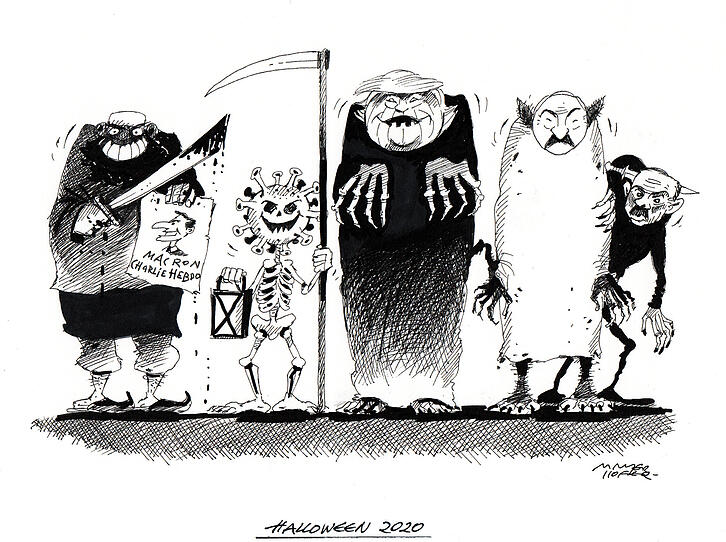 OÖN-Karikatur vom 31. Oktober 2020