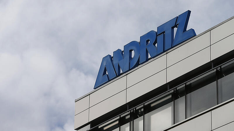 The logo of Austrian machinery maker Andritz is pictured on the roof of its headquarters in Vienna