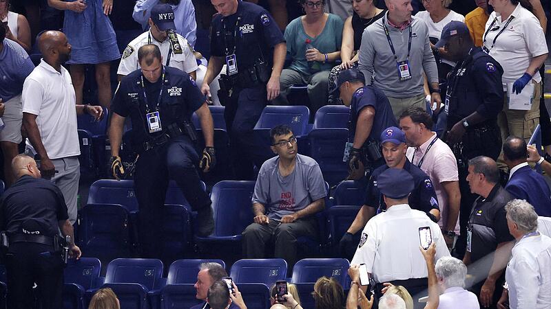 Glued to the stands: Environmental activists shut down the US Open