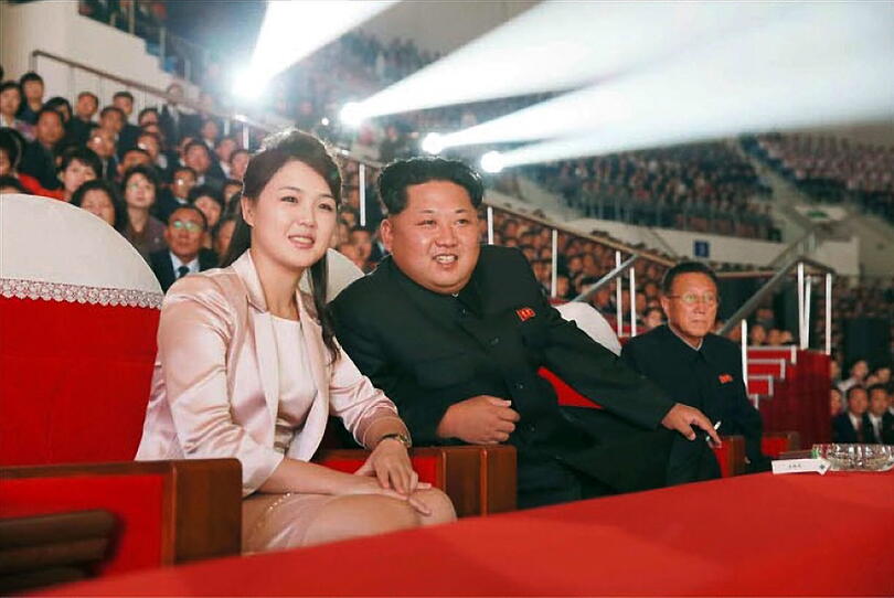 Kim Jong-un und seine Frau Frau Ri Sol-ju