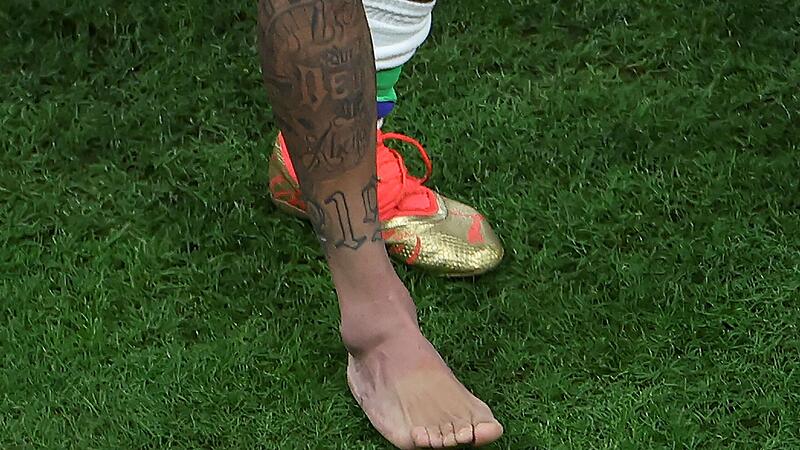 Big foot: Neymar limped off the field injured