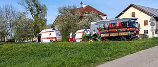 Nach Traktorunfall in Franking: Schwerverletzte stabil und ansprechbar