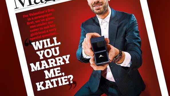 Heiratsantrag auf Observer-Cover am Valentinstag