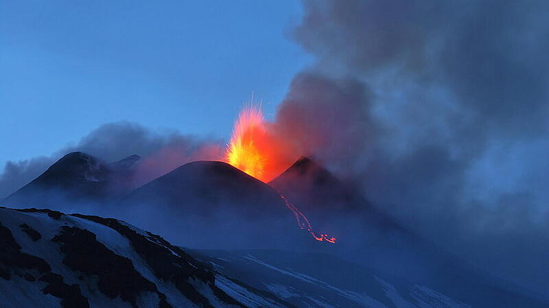 Etna spews large amounts of lava