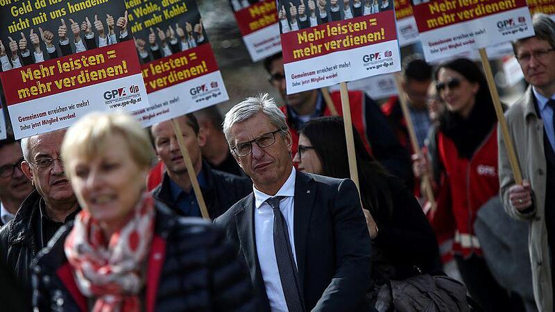 So protestierten die Bankangestellten in Linz