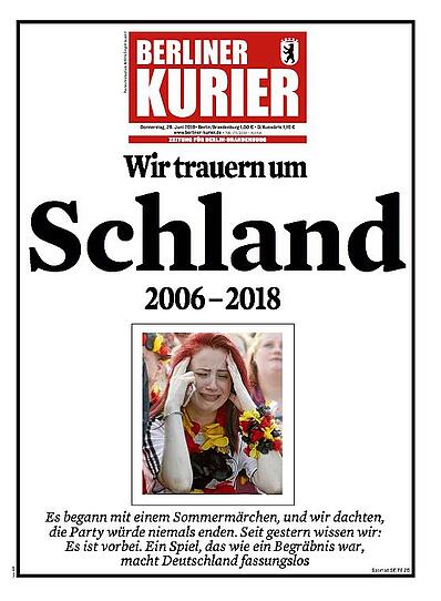 Die Titelseiten der deutschen Presse nach dem WM-Debakel