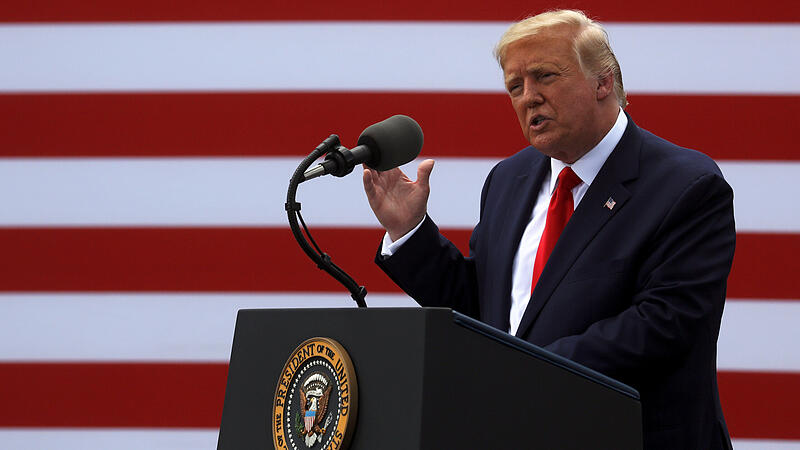 U.S. President Trump delivers speech at the USS Battleship North Carolina in Wilmington, North Carolina