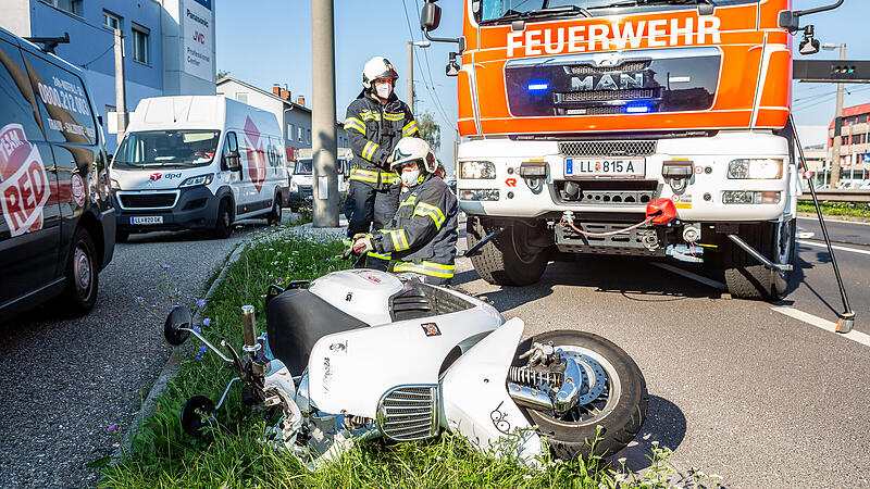 Schwerer Unfall mit Motorroller in Linz