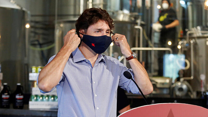 Canada's Prime Minister Justin Trudeau visits the Big Rig Brewery in Kanata