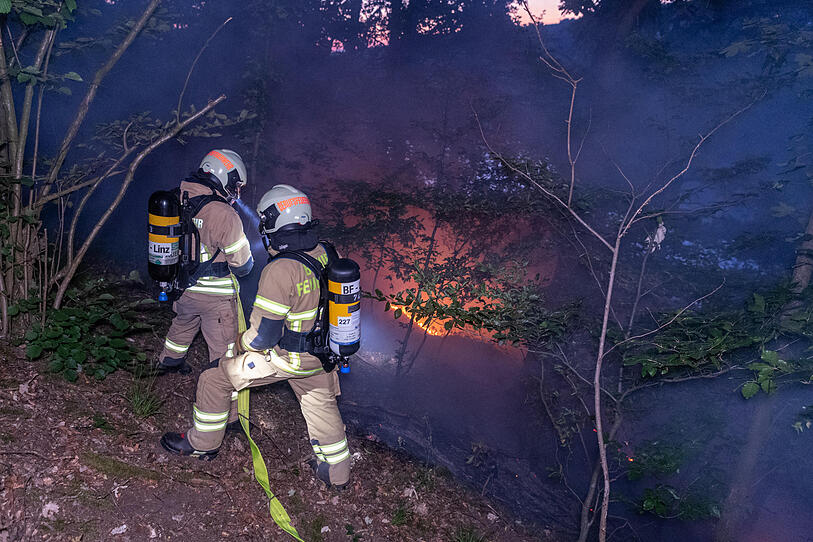 Waldbrand beschäftigte Linzer Feuerwehr