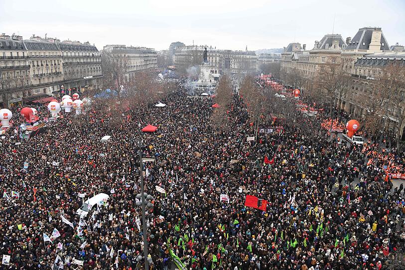 Frankreich: Mehr als 1,1 Millionen demonstrierten gegen Pensionsreform