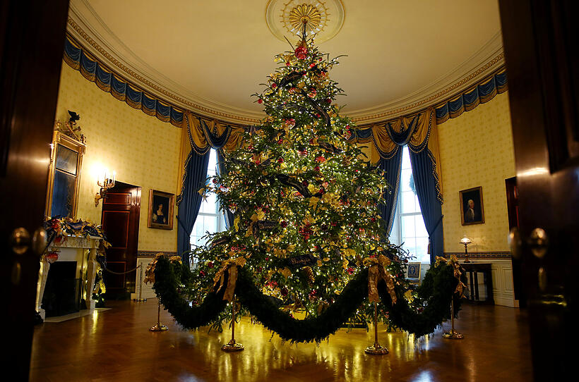 So pompös ist die Weihnachtsdeko im Weißen Haus