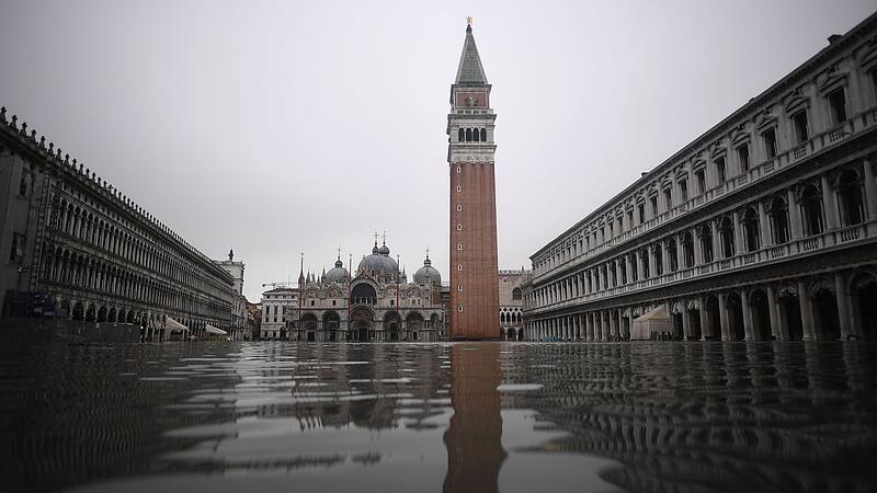 St Mark’s Square flooded in Venice
