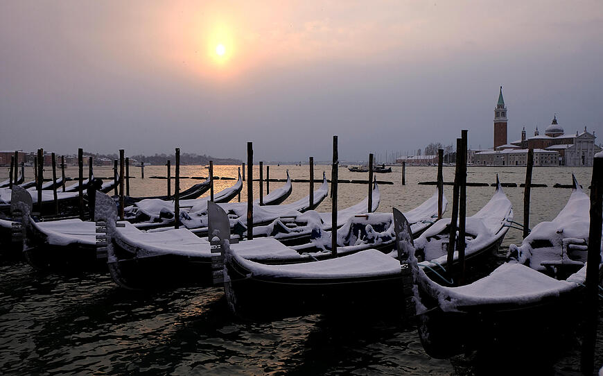 Venedig: Eine Stadt versinkt im Schnee