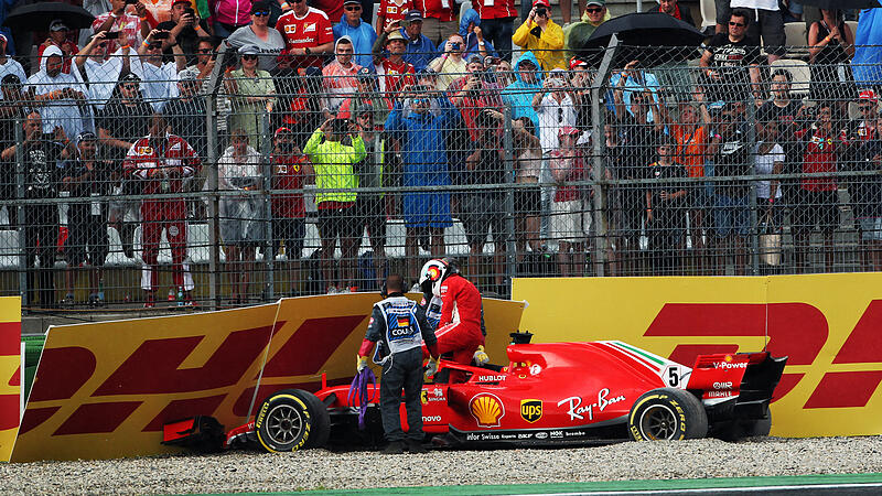 Sebastian Vettels Traum vom Heimsieg endete im Kiesbett