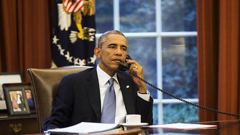 U.S. President Obama spricht mit König Abdullah