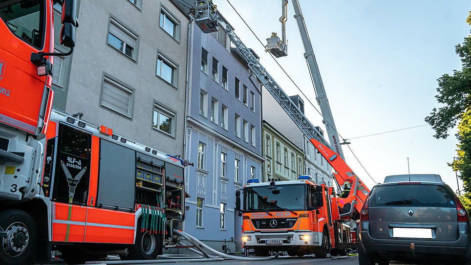 Dachstuhlbrand in Linzer Innenstadt