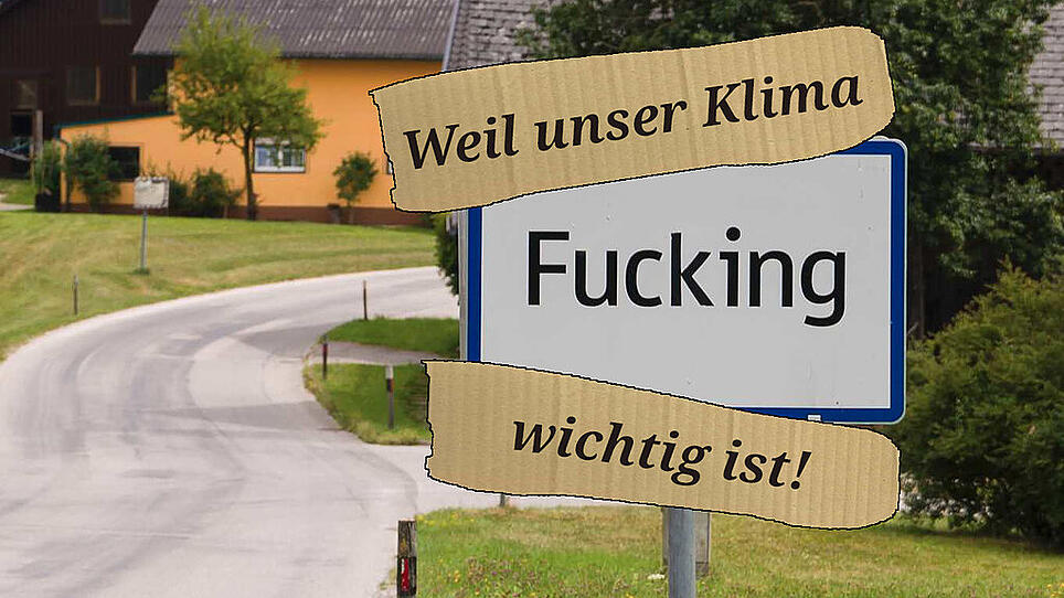 City limit sign of Fucking, Austria