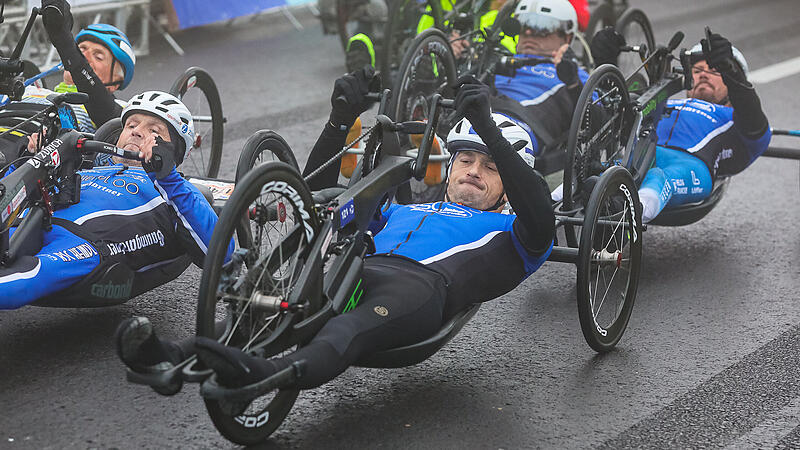 Priority for the handbikers: they are the first to pedal at the Linz marathon
