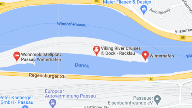 Lokalisierungsgrafik Brand Hafen Passau