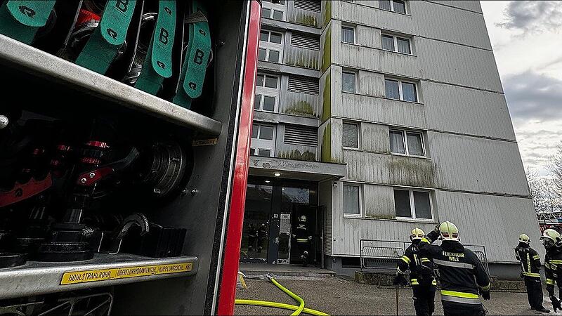 Brand in Hochhaus in Wels