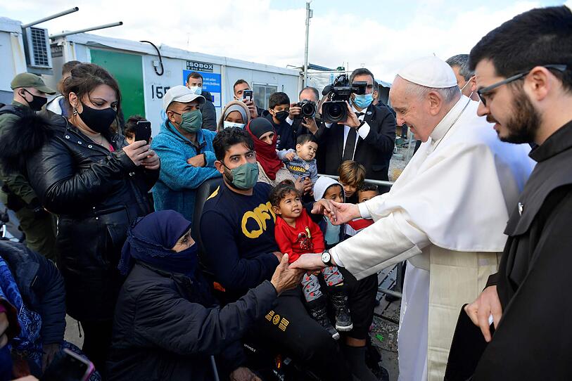 Papst besuchte Flüchtlingslager auf Lesbos