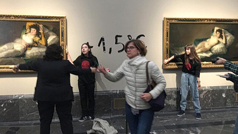 Climate activists stick to Goya paintings in Madrid