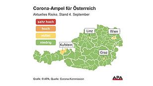 Corona-Ampel in Linz auf ?gelb?