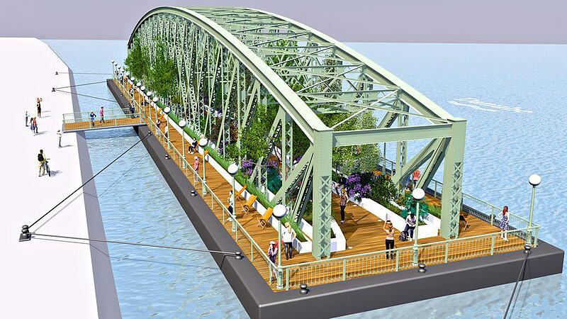 Alte Brückenkonstruktion könnte Linz als schwimmender Garten dienen