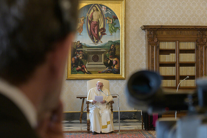 Papst hält erste Generalaudienz per Video