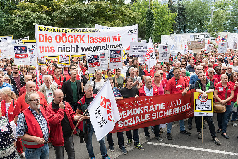 Demo in Linz gegen Kassenreform