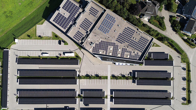 Solar system on the cinema car park provides electricity for 400 households