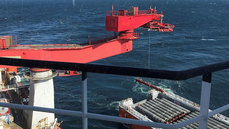 FILE PHOTO: Allseas' deep sea pipe laying ship Solitaire lays pipes for Nord Stream 2 pipeline in the Baltic Sea