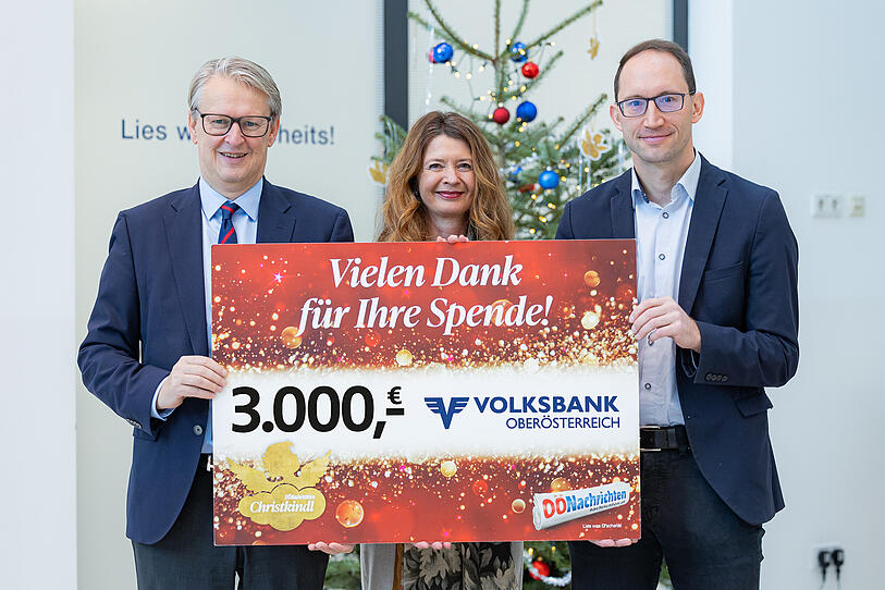 Volksbank Oberösterreich - Christkindl Scheckübergabe