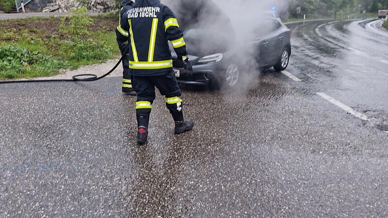 The car caught fire while driving