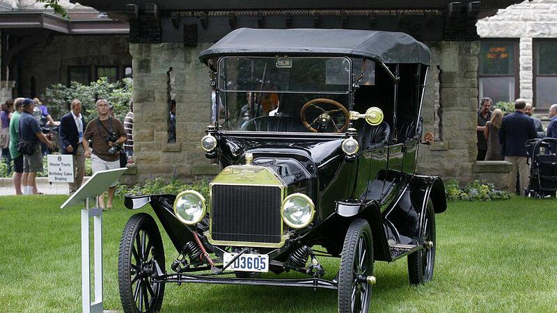 A 1916 Ford Model T is seen on display at the Historic Ford Estate - Fairlane in Michigan