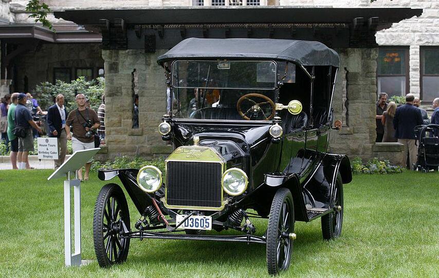 A 1916 Ford Model T is seen on display at the Historic Ford Estate - Fairlane in Michigan