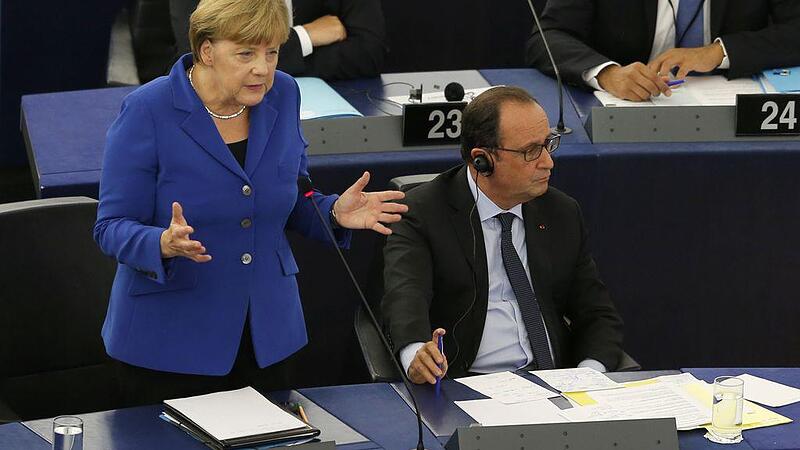 "Bekräftigung oder Ende Europas": Duo Merkel-Holland trotzt Protesten