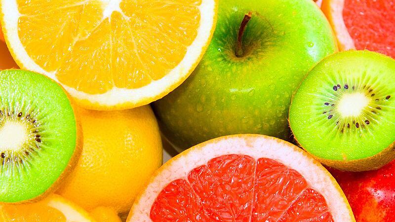 Obst Vitamine Früchte Kiwi Apfel Orange