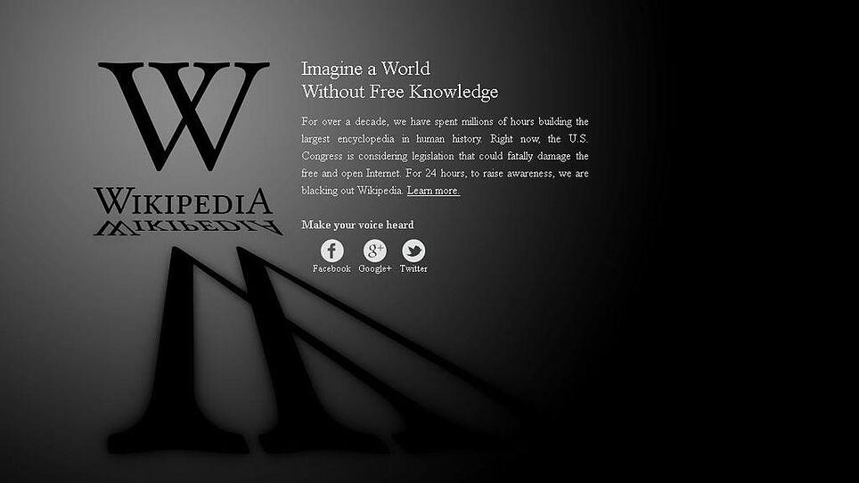 Protest gegen SOPA und PIPA: Wikipedia offline