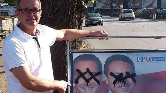 Wieder Überschmierungen auf FP-Plakatständern: "Dieser Vandalismus wird langsam unerträglich!"