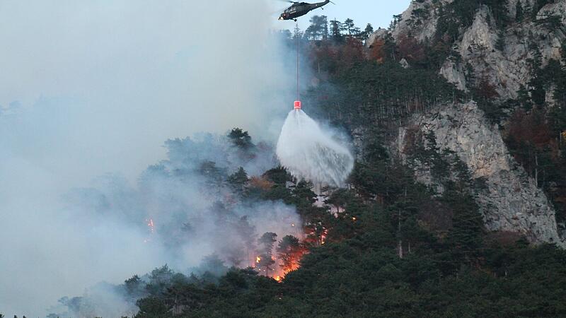 Waldbrand in Niederösterreich: Wind macht den Feuerwehren Sorgen