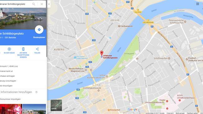 "Urfahraner Schildbürgerplatz" Auf Google Maps