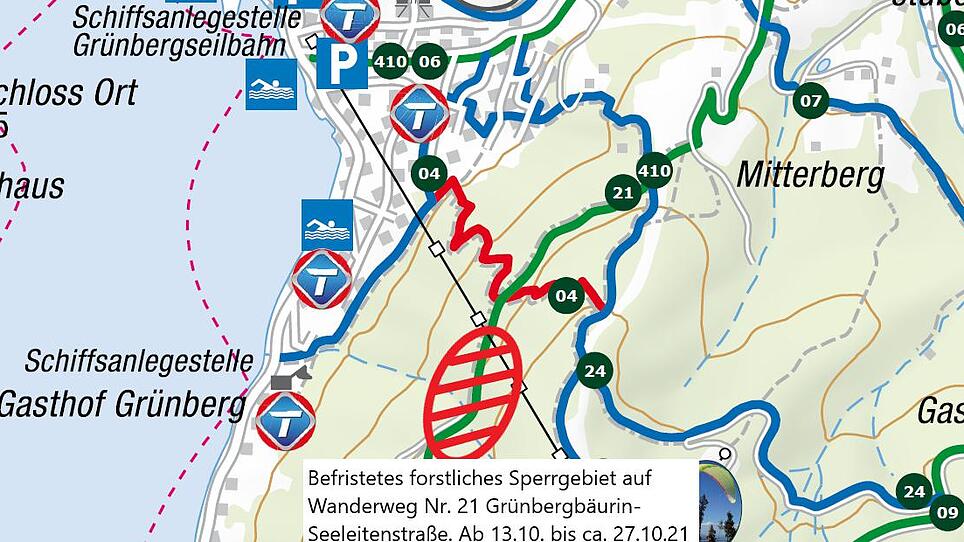 Der Mitterweg am Grünberg ist ab morgen gesperrt