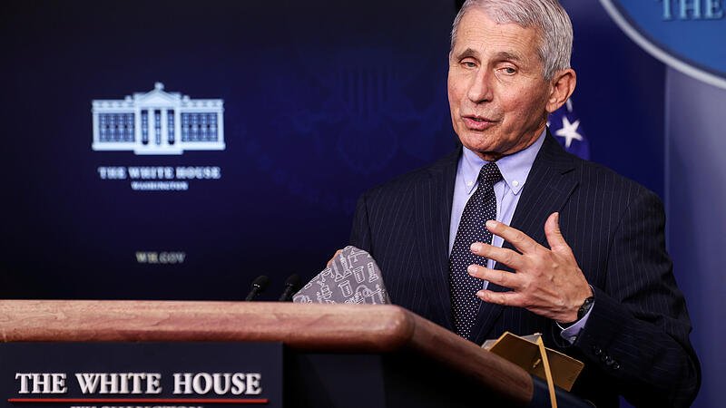 FILE PHOTO: Fauci addresses the daily press briefing at the White House in Washington