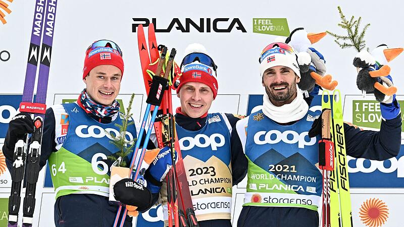 Norwegians celebrate quadruple victory at the Nordic World Ski Championships